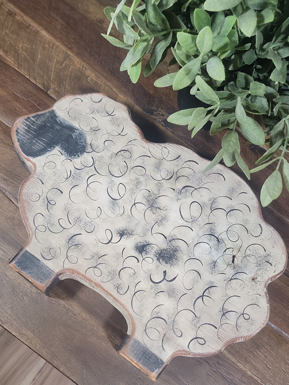 Hand Crafted Wooden Sheep